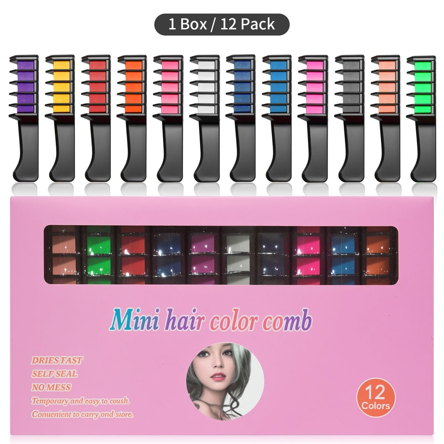 Temporary Hair Dye Chalk Comb- Cruelty Free