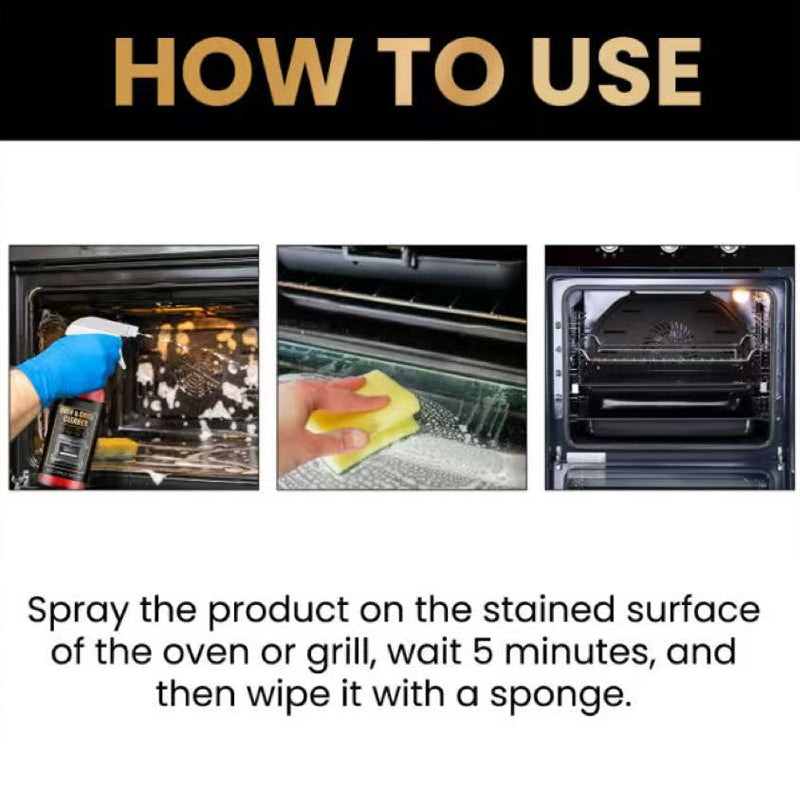 Oven & Grill Cleaner Spray โ Dissolves Grease in 5 Mins, No Scrubbing & Eliminates Odors