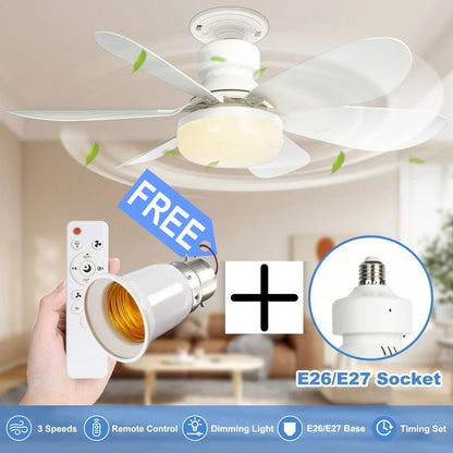 ⏰LAST DAY SALE 49% OFF🔥SmartBreez™ 40W LED Ceiling Fan Light – 20.5” Ultra-Quiet with Remote 🎯 | E27 + FREE B22 Adapter 🔌 | For Bedroom 😴, Kitchen 👩‍🍳 & Garage 🛠️ – UK Ready! 🇬🇧