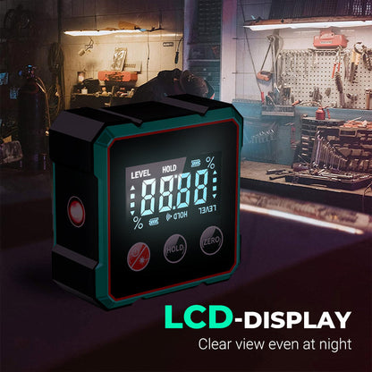 4-Side Magnetic Digital Angle Gauge with Laser