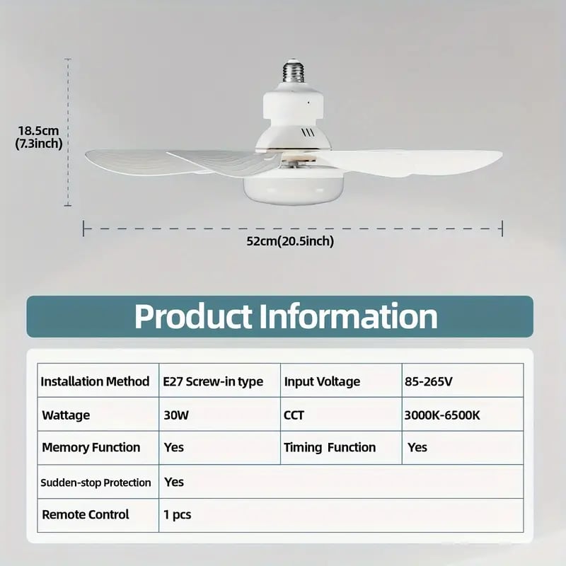 ⏰LAST DAY SALE 49% OFF🔥SmartBreez™ 40W LED Ceiling Fan Light – 20.5” Ultra-Quiet with Remote 🎯 | E27 + FREE B22 Adapter 🔌 | For Bedroom 😴, Kitchen 👩‍🍳 & Garage 🛠️ – UK Ready! 🇬🇧